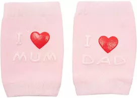 New Baby kūdikių kelių apsaugos su ABS „I Love Mum and Dad“, rožinės spalvos