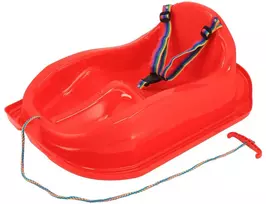 Plastikinės rogutės su atlošu Baby Mix MINI raudonos spalvos