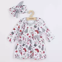 Medvilninė kūdikių suknelė su galvos juosta New Baby Christmas, dydis 62 (3-6 mėn.)
