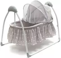 NEW BABY Svyruojantis kūdikio lopšys su melodijomis ir laikmačiu