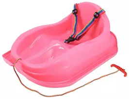 Plastikinės rogutės su atlošu Baby Mix MINI rožinės spalvos