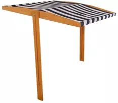 Medinis stogelis vaikų smėlio dėžei Baby Mix 120x120 cm, mėlynas su baltu