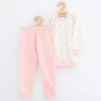 Vaikiška medvilninė pižama New Baby su rožiniu meškiuku