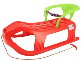 Plastikinės rogutės su atlošu Baby Mix SNOW STAR raudonos spalvos