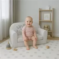 Vaikiška sofa-lova New Baby Lion Family šviesiai pilkos spalvos