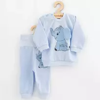 Kūdikių rinkinys: marškinėliai ir sportinės kelnės New Baby Happy Elephant mėlynos spalvos
