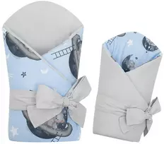 Dvipusis kūdikių vystyklas New Baby Teddy meškiukas kosmose 80x80 cm