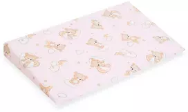 Kūdikių pagalvės pleištas lovai New Baby BASIC 59x37 cm rožinis su meškiuku