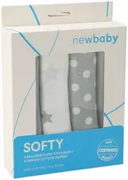 New Baby Softy margintos medvilninės sauskelnės 70 x 70 cm, 4 vnt., pilkos ir baltos spalvos