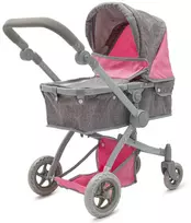 Lėlių vežimėlis 2in1 Baby Mix Sophie rožinis-pilkas