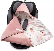 Šiltas vystyklas-antklodė automobilinei kėdutei New Baby rožinis