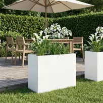 Sodo vazonas Balta 60 x 30 x 50 cm Šaltai valcuotas plienas