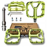 Dviračių platforminiai pedalai HAKURI Enduro MTB aliuminiai 3 guoliai