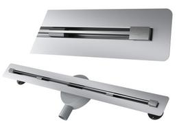 Po plytelėmis esantis linijinis latakas, Granitan, Luno, 80 cm, inox