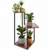 Stovintis gėlių stovas 78 cm, 3 lentynos MDF, metalinis rėmas