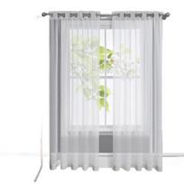 Permatomos Vualio Užuolaidos Su Žiedais Joydeco Baltos 260X140 Cm 2 Vnt., 260x140cm