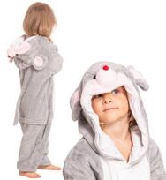 Vaikiška Pižama Kigurumi Vaikiškas Kostiumas Vienos Dalies Kostiumas Pelė Pelė Pilka 125-135 Cm, 125/140 cm