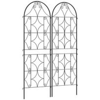 2 vnt. metaliniai augalų treliažai 50x150cm, patvarūs, laipinamiems augalams, balkono ir sodui, juodi