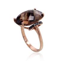Auksinis žiedas Diamond Sky "Royal Quartz IV" iš raudono, 585 prabos aukso, 17.5
