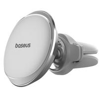Sidabrinis Baseus Magnetic Air Vent magnetinis automobilinis laikiklis su kabelių spaustukais