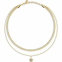 La Petite Story Draugystės žvaigždė dvigubas paauksuotas karoliai LPS10ARR08, Clear