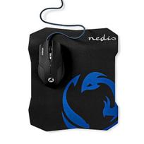Nedis GMMP100BK Wired Gaming Mouse and Mouse Pad Set 1600DPI / 1,5m