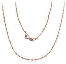 Auksinė grandinėlė Singapore 1 mm, briaunų apdirbimas deimantu, Raudonas Auksas 585 praba