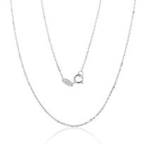 Auksinė grandinėlė Anchor round 1 mm, briaunų apdirbimas deimantu, Baltas Auksas 585 praba