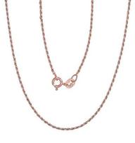 Sidabrinė grandinėlė Rope 1, 1 mm, Sidabras 925 praba, raudonas auksas (padengti)