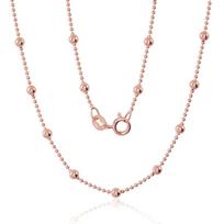 Sidabrinė grandinėlė Bead 1-3 mm, Sidabras 925 praba, raudonas auksas (padengti)