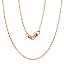 Sidabrinė grandinėlė Snake 1 mm, Sidabras 925 praba, raudonas auksas (padengti)
