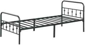 HOMCOM Lovos rėmas čiužiniui 200 x 90 cm, sulankstomas lovos rėmas, 82,5 cm aukščio metalinė lova, metalinis lovos rėmas, pagamintas iš metalo, skirtas miegamajam, svečių kambariui, juodas