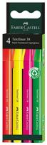 Teksto žymeklių rinkinys Faber-Castell 38, 4 spalvų