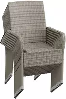 Juskys Sodo kėdės Yoro 8 vnt. 90x60x56 cm pilkai margos
