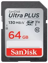 Atminties kortelė - SanDisk Ultra Plus 64GB, UHS-I, 130MB/s, Class 10, V10