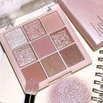 9 spalvų „Cherry Blossom“ akių šešėlių paletė „Pearly Glitter Matte Shimmer“ blizgantis ilgai išliekantis makiažas Rožinės rudos spalvos akių šešėlių makiažas įvairiaspalvis