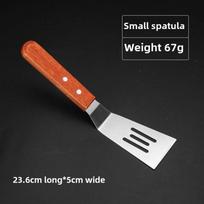 Nerūdijančio plieno teppanyaki mentelė Profesionalus virtuvės įrankis picai, kepsniui, blynams Small Spatula black