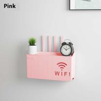 1PC Wall Hanging Wireless Wifi Router Shelf Storage Box ABS Plastic Organizer Box Cable Power Bracket Organizer Box Home Decor 1PC rožinė