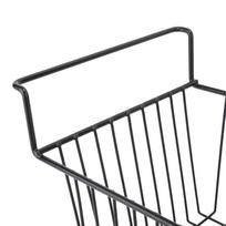 2 vnt. krūtinės šaldiklio organizatoriaus dėžės Gilus krepšys Sukraunama laikymo lentyna Metalinės vielos Juoda L49,5cm X P29cm X A27cm(9 cm L49.5cm X W29cm X H27cm(9cm Handle)