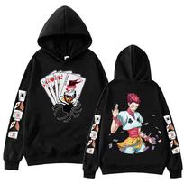 Anime Hunter Hunter Hisoka Hoodie Harajuku Pullover Tops Man Woman Sweatshirt Fans Gift Autumn Casual Streetwear XS juoda
