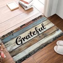 Retro Wood-grain Printed Kitchen Carpet Living Room Dining Room Laundry Floor Mat Bath Balcony Hallway Door Mat 30x50cm