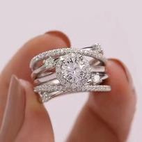 Hot Selling Accessories, Fashionable Multi Loop Winding Set With Zircon Ring, European and American Trend Women's Ring 5