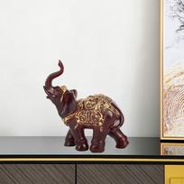 Elephant Statue Resin Feng Shui Red Sculpture Figurine for Home Office Decoration 10cmx10cmx5cm