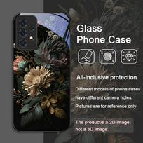 Gėlių bijūnų raštas Vintažinis gėlių grūdintas stiklas Telefonas dėklas Samsung Galaxy A73 A72 A55 A54 A53 A24 A52 A36 A14 A31 A03 Dangtelis Galaxy A73 5G