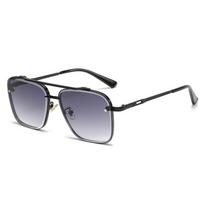 Fashion Pilot Sunglasses Men Women Luxury Brand Metal Big Frame Sun Glasses Vintage Steampunk Square Gradient Lens Eyewear