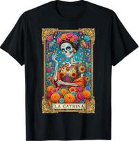 De Los Muertos La Catrina Day of The Dead Women Sugar Skull T-Shirt Unisex T-Shirt XL