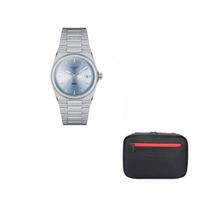 TISSOT PRX Quartz Movement 100m Water Resistance Women's Watch 35mm Blue Dial Stainless Steel Watchband T137.210.11.351.00 Blue Dial gray