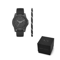 ARMANI EXCHANGEAE Wrist Watch Quartz Movement Silicone Strap Black Dial Men's Watches Box AX7159SET Black Dial