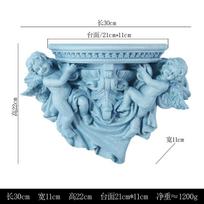 European Creative Resin Wall Hanging Angel Modeling Living Room TV Wall Decoration Arts and Crafts Shelf Partition kūdikio mėlyna spalva