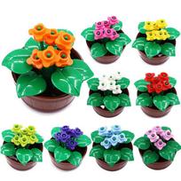 The Miniature Vibrant Flowers 1set Plant Landscape Including A Flower Pot Fitting Including LEGO Compact Construction Brick Garden